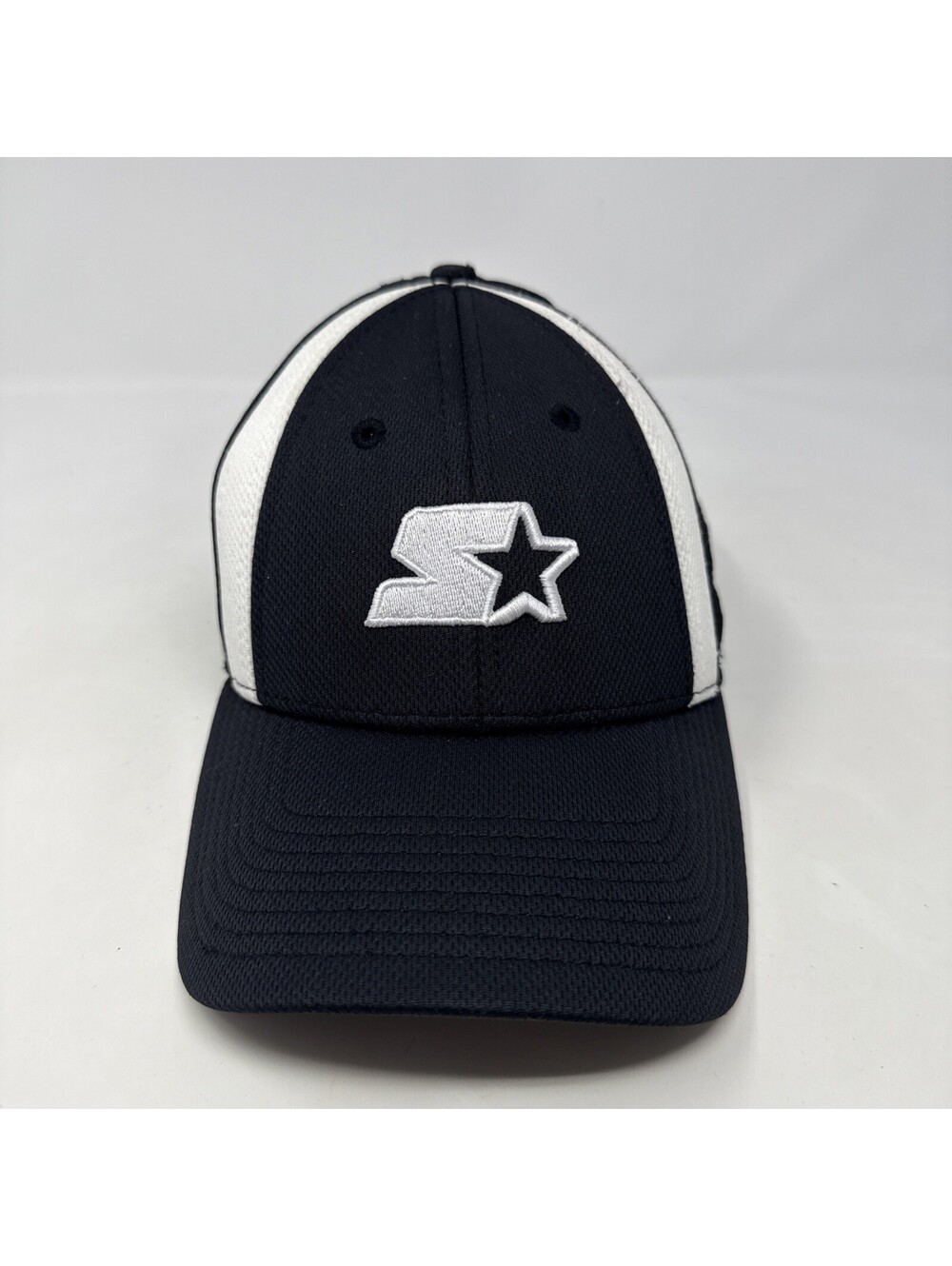 Starter Dri Star Hat Fitted Size M/L Black White Baseball Cap